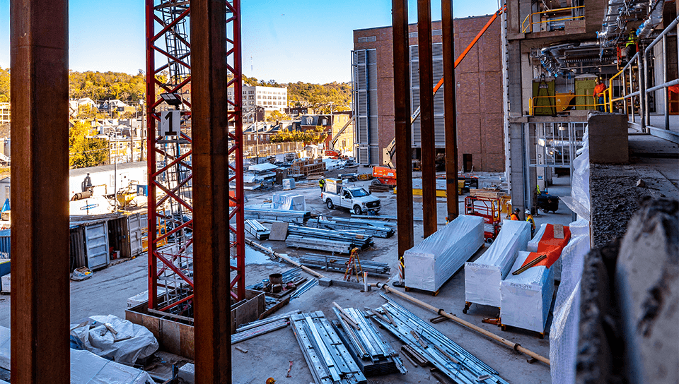 Construction of the new UPMC Mercy Pavilion building.